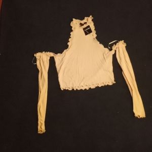 Pink forever 21 off the shoulder turtleneck.